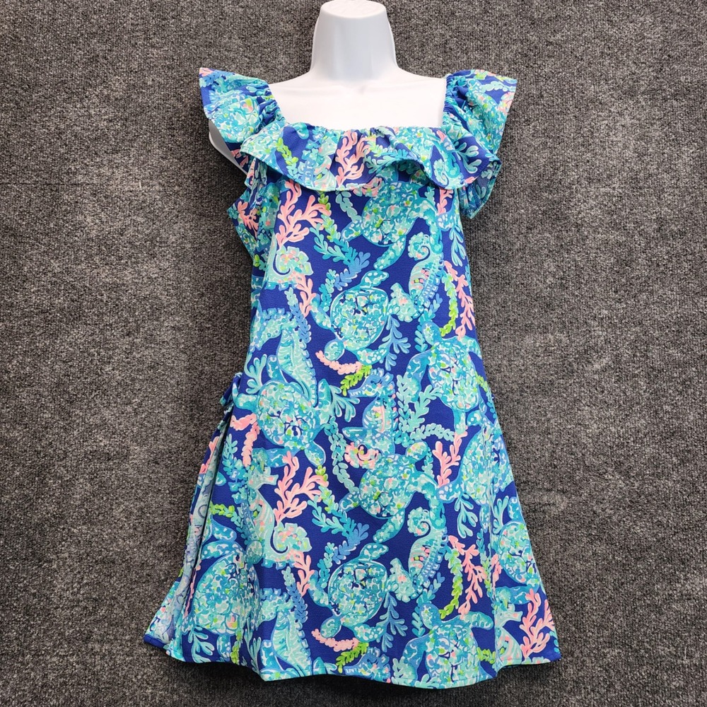 NWT Lilly Pulitzer Zoya Ruffle Romper Womens 2 Tropical Preppy Resortwear Skort